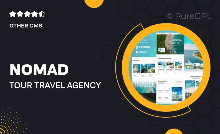 nomad tour travel agency elementor template kit