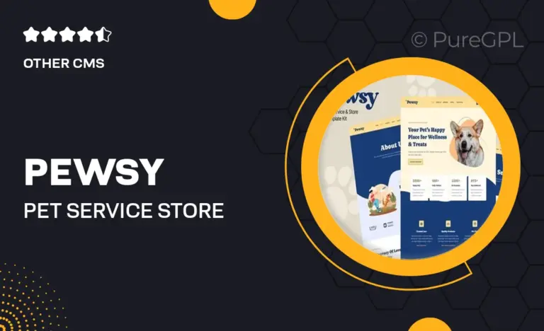 pewsy pet service store elementor template kit