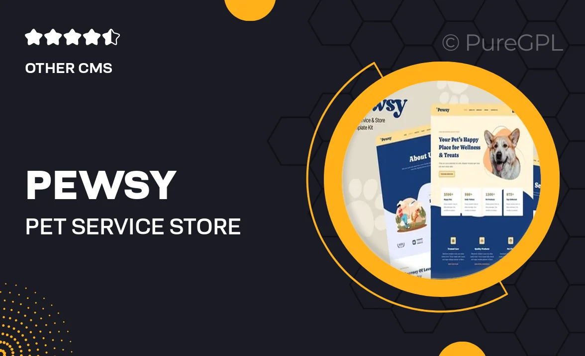 Pewsy – Pet Service & Store Elementor Template Kit