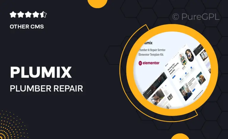 plumix plumber repair service elementor template kit