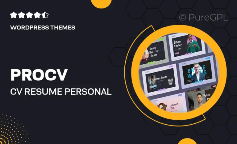 procv cv resume personal portfolio wordpress theme
