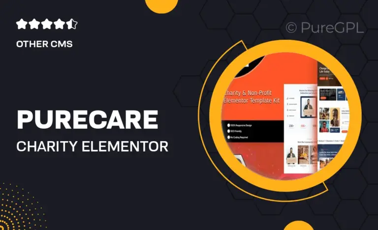 purecare charity elementor template kit