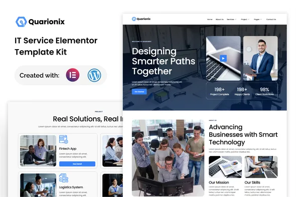 quarionix it service elementor template kit 1