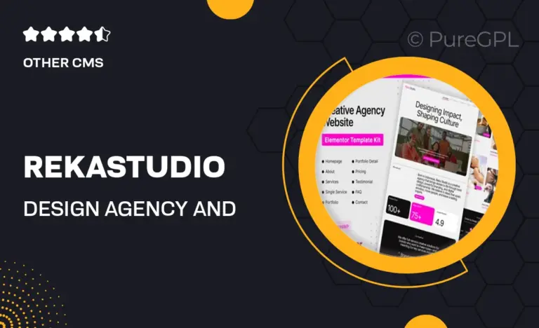 rekastudio design agency and portfolio elementor pro template kit