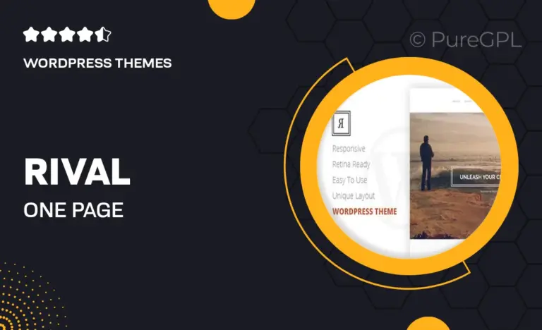 rival one page multi purpose wordpress theme
