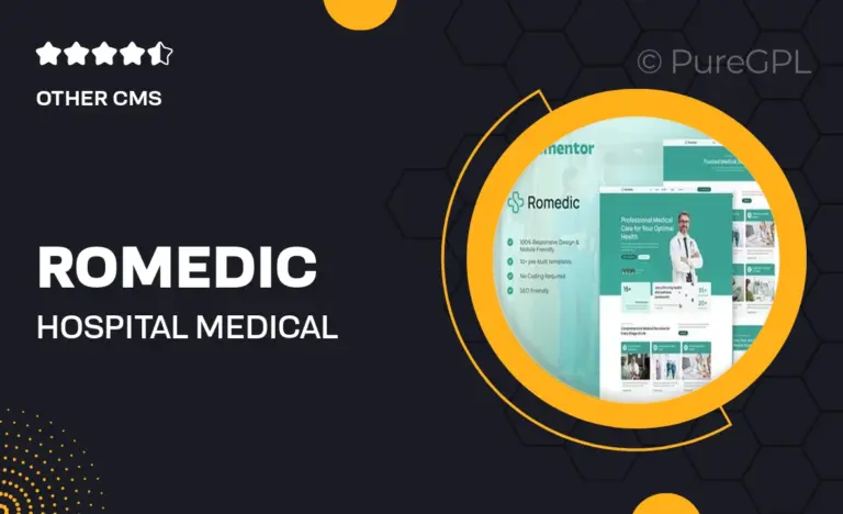romedic hospital medical clinic elementor template kit