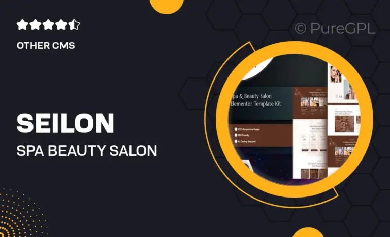 seilon spa beauty salon elementor template kit