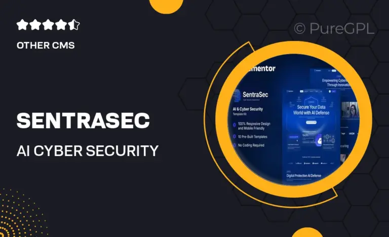 sentrasec ai cyber security elementor template kit