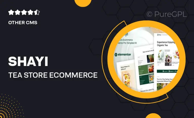 shayi tea store ecommerce elementor pro template kit