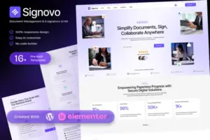 Signovo – Document Management & E-signature SaaS Platform Elementor Template Kit