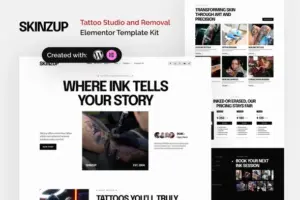 Skinzup – Tattoo Studio & Removal Elementor Template Kit