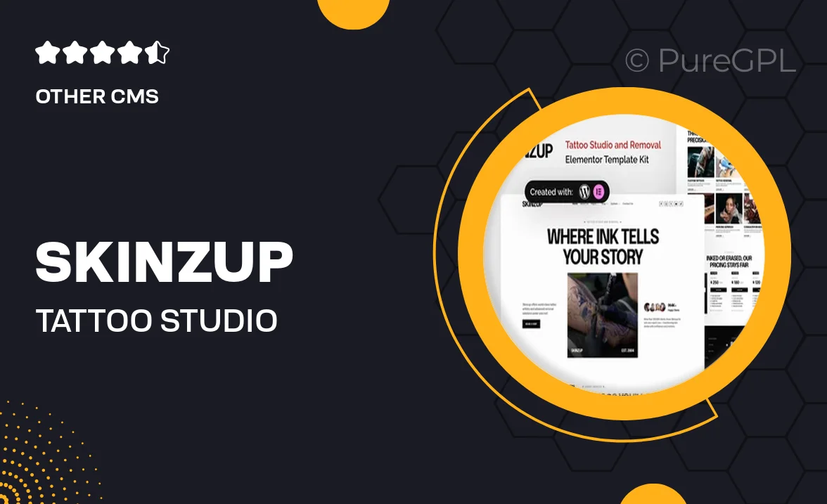 Skinzup – Tattoo Studio & Removal Elementor Template Kit