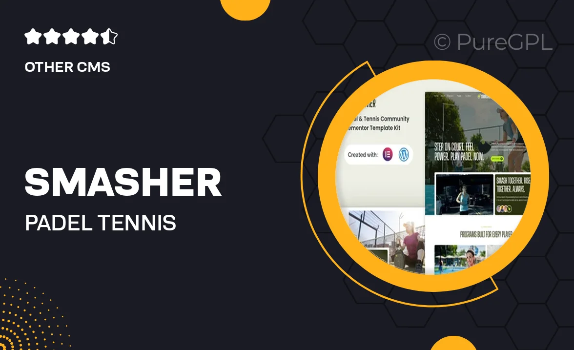 Smasher – Padel Tennis Community Elementor Template Kit