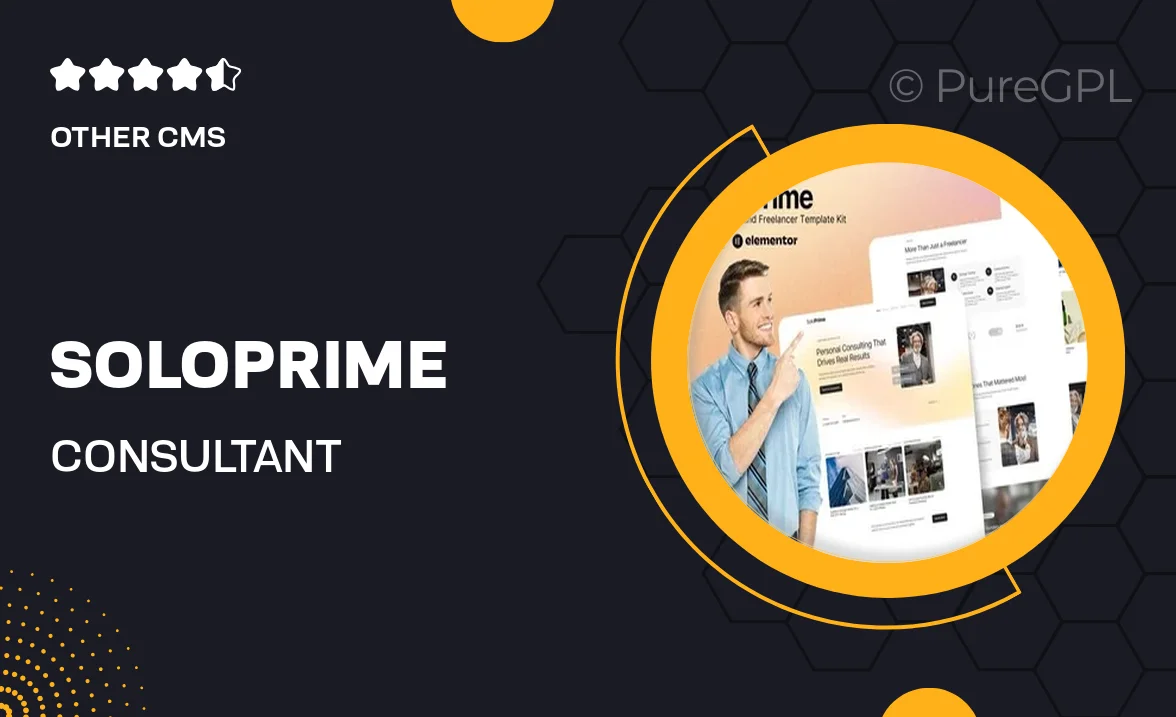 SoloPrime – Consultant & Freelancer Elementor Template Kit