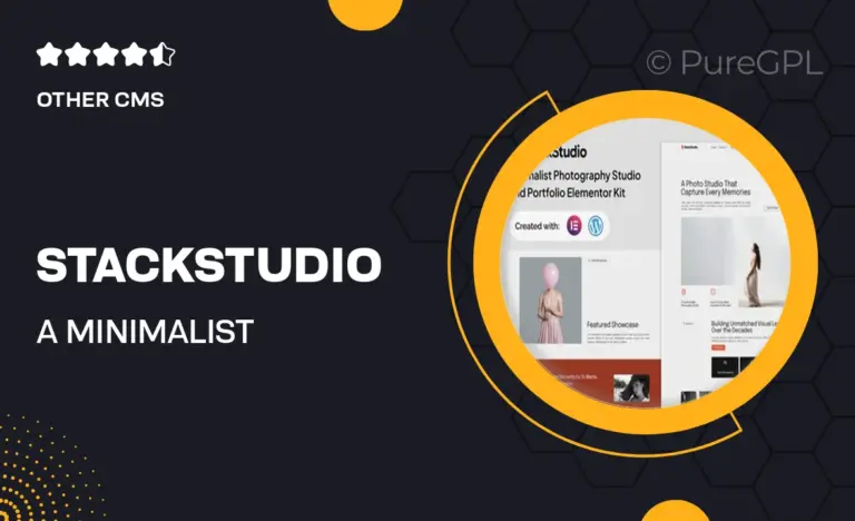 stackstudio a minimalist photography studio portfolio elementor kit