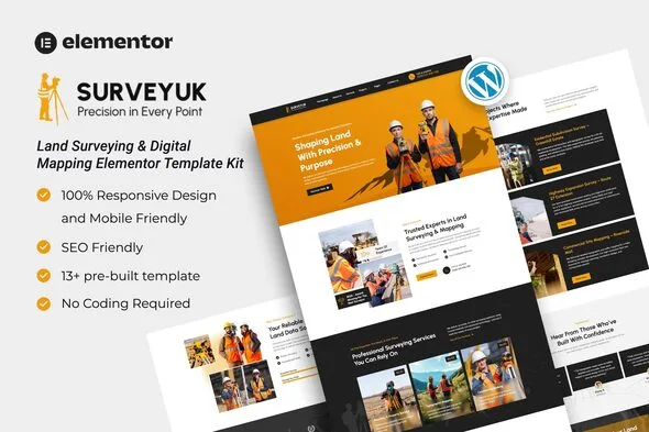 surveyuk land surveying digital mapping elementor template kit 1