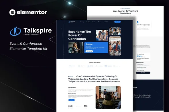 talkspire event conference elementor template kit 1