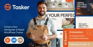 Tasker – Construction Handyman & Repair WordPress Theme