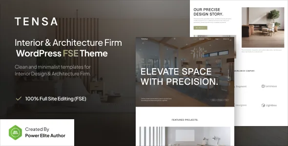 Tensa – Interior Design & Architecture Firm FSE WordPress Theme