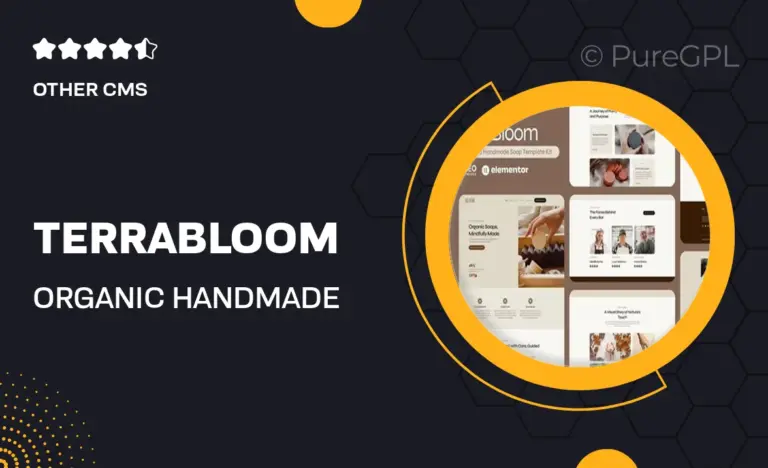 terrabloom organic handmade soap elementor template kit