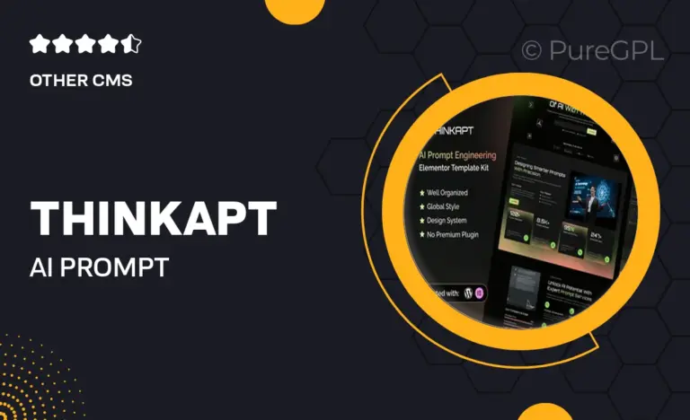 thinkapt ai prompt engineering elementor template kit