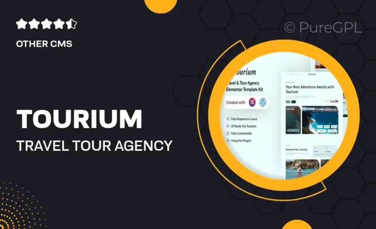 tourium travel tour agency elementor template kit