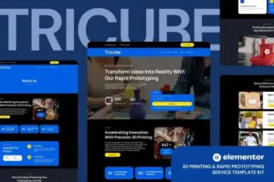 Tricube – 3D Printing & Rapid Prototyping Services Elementor Template Kits