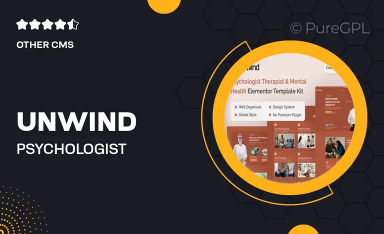 unwind psychologist therapist mental health elementor template kit