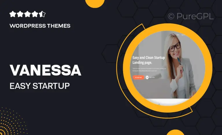 vanessa easy startup landing page wp theme