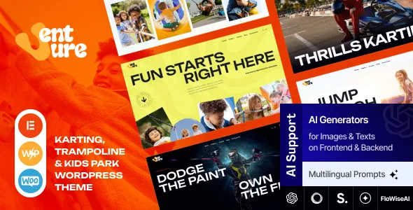 Venture – Karting, Trampoline & Kids Park WordPress Theme