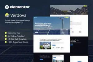 Verdova – Solar & Green Renewable Energy Elementor Template Kit
