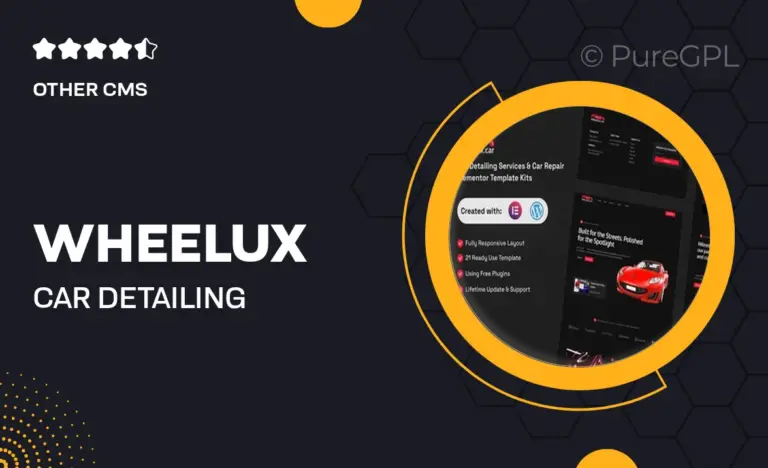 wheelux car detailing services car repair elementor template kits
