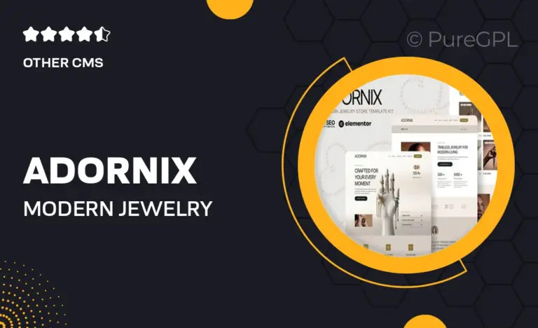 adornix modern jewelry store elementor template kit