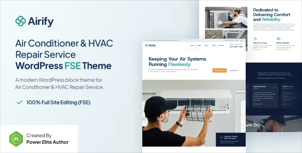 Airify – HVAC Repair Service FSE WordPress Theme