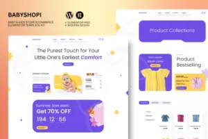Babyshopi – Kids Store & Baby Shop Elementor Template Kit