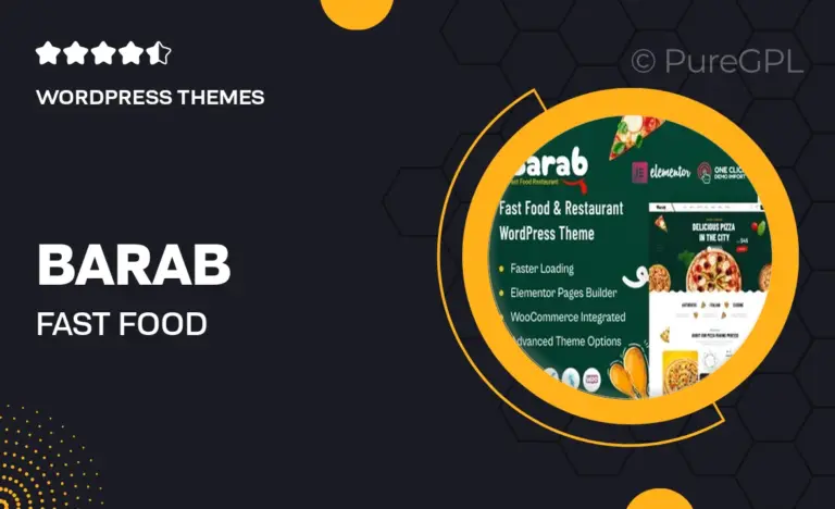 barab fast food restaurant wordpress theme