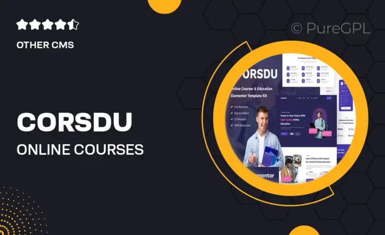 corsdu online courses education elementor template kit