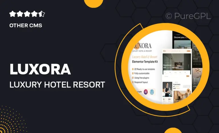 luxora luxury hotel resort elementor template kit