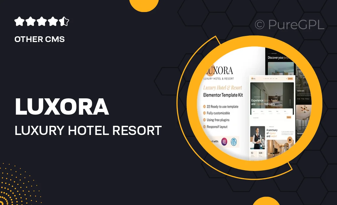 Luxora – Luxury Hotel & Resort Elementor Template Kit