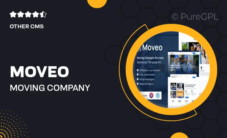 moveo moving company services elementor template kit
