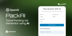 PackAI – Travel Packing List Generator for WordPress