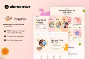 Playzio – Kindergarten Child Care Elementor Template Kit