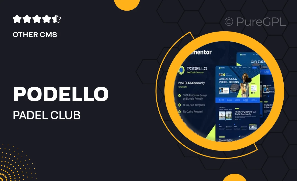 Podello – Padel Club & Community Elementor Template Kit