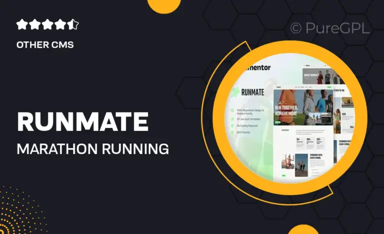 runmate marathon running club sport elementor template kit