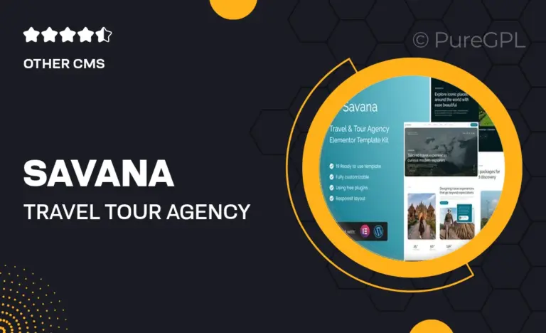 savana travel tour agency elementor template kit