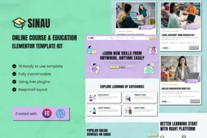Sinau – Online Course & Education Elementor Template Kit