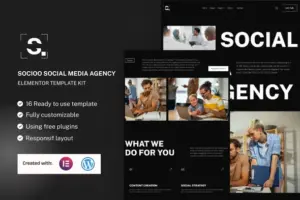 Socioo – Social Media Agency Elementor Template Kit