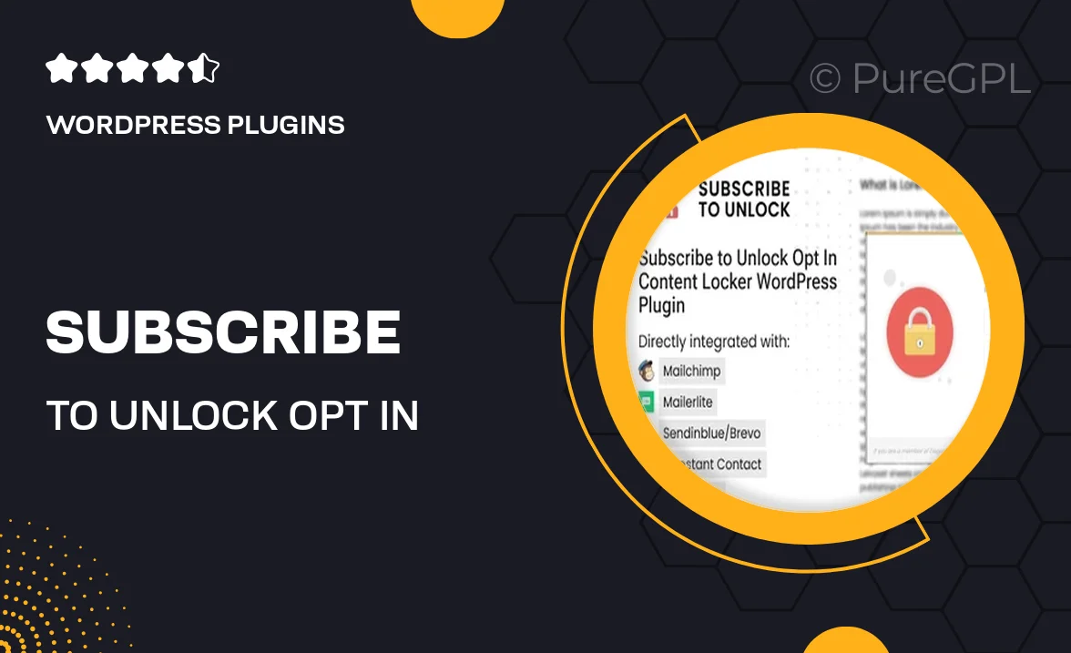 Subscribe to Unlock Opt In Content Locker WordPress Plugin