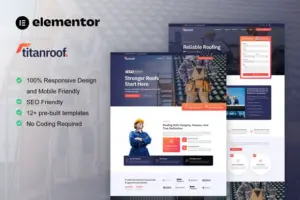 TitanRoof – Roofing Services Elementor Pro Template Kit