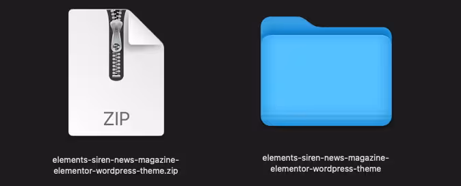 Image showing a downloaded template kit zip file